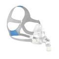 Full face CPAP mask with frame, headgear, and quick-release elbow