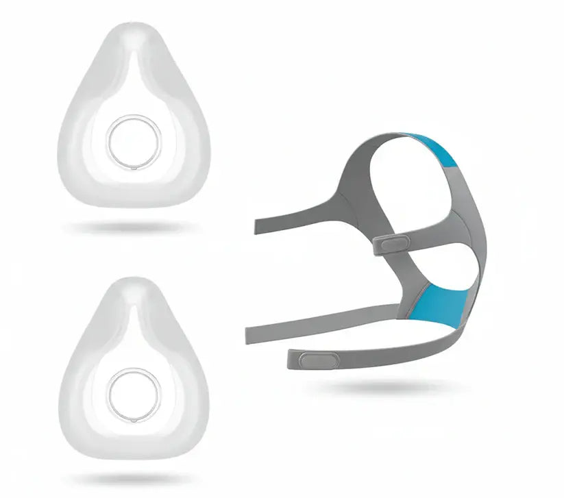 Airfit F20 Full Face Cushion (Pack of 2) + Headgear with magnetic clips – Replacement Set Respura