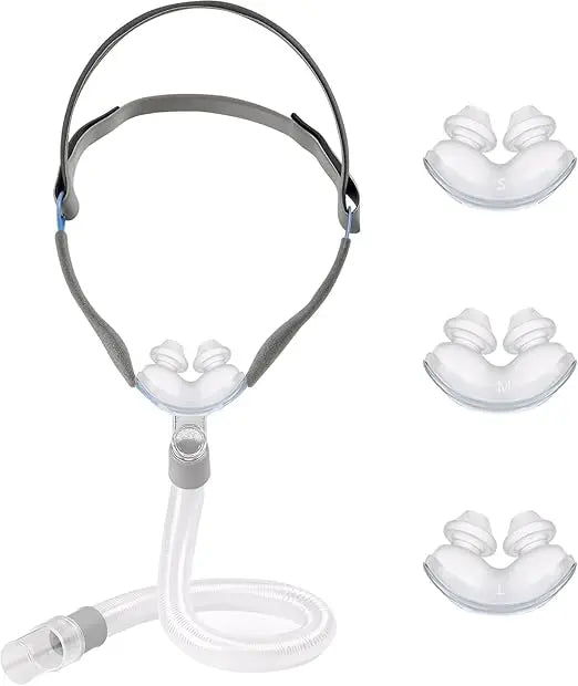 CPAP Nasal Pillow Mask with Adjustable Headgear – Soft Silicone, Lightweight & Minimal Contact Design Respura