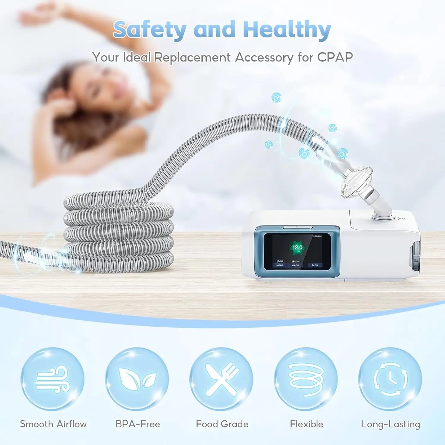 Universal CPAP Hose Pipe (19mm) – Compatible Replacement for ResMed AirSense 10 & 11 Respura