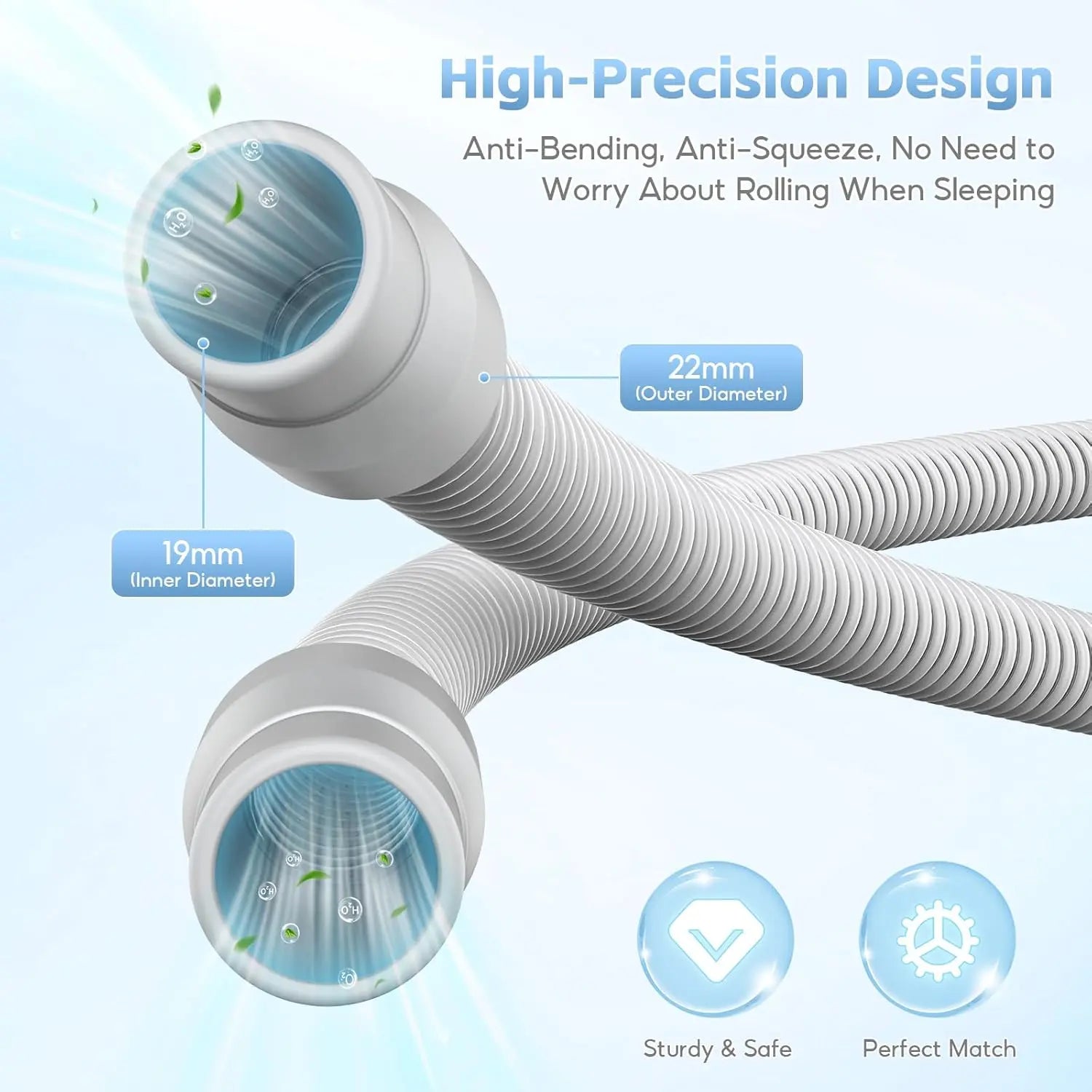 Universal CPAP Hose Pipe (19mm) – Compatible Replacement for ResMed AirSense 10 & 11 Respura