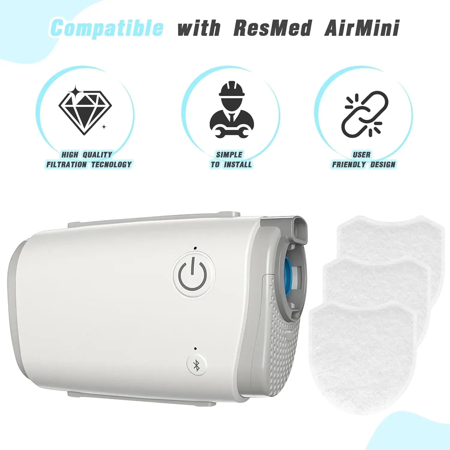 Ultra-Fine Air Filters – Compatible with ResMed AirMini Respura