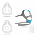 Airfit F20 Full Face Cushion (Pack of 2) + Headgear with magnetic clips – Replacement Set + FREE CPAP Filter Included Respura