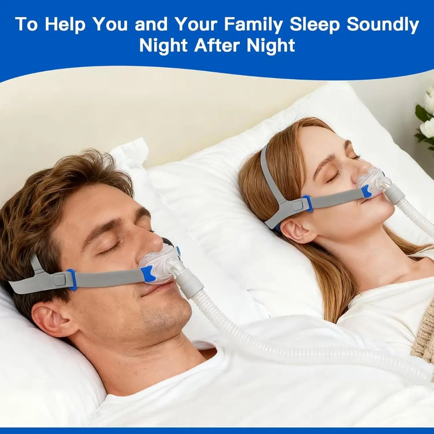 CPAP Nasal Pillow Mask with Adjustable Headgear – Soft Silicone, Lightweight & Minimal Contact Design Respura